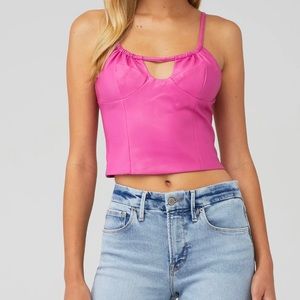 Wayf faux leather cami top